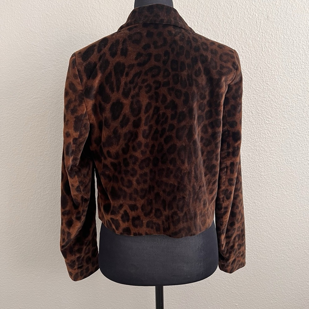 Zara Small Leopard Print Cropped Blazer Mob Wife Animal Print Jacket Y2K Edgy - Picture 5 of 8